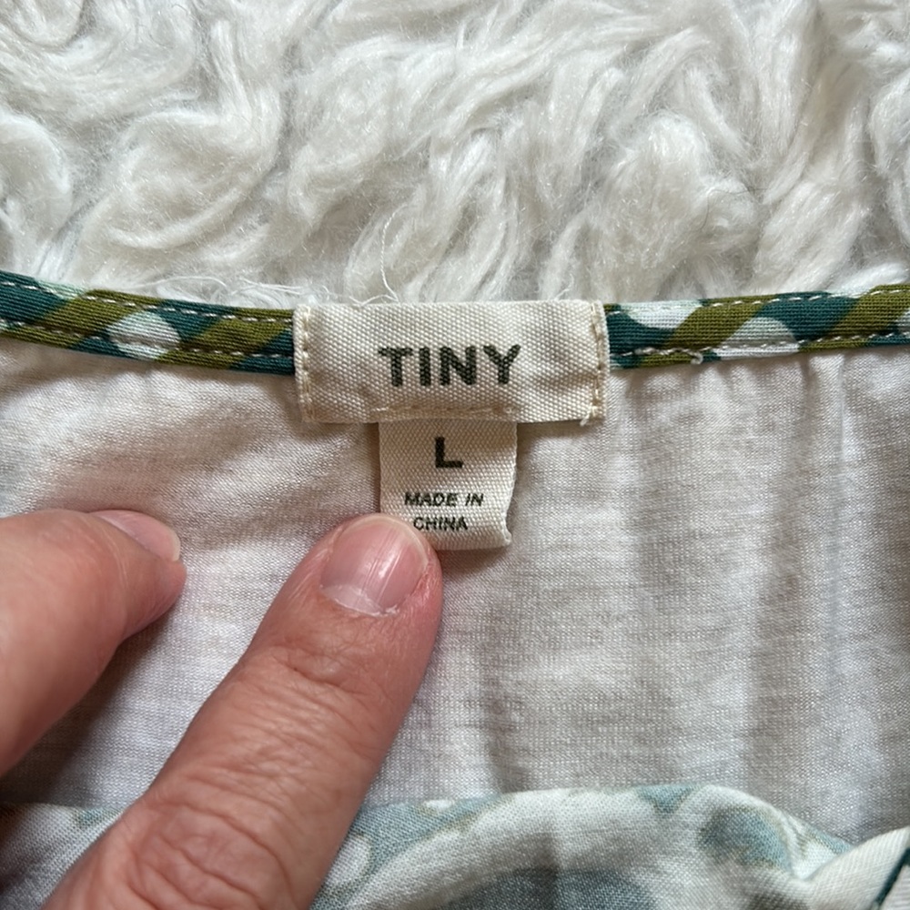 Tiny Green And Cream Multi Patterned Tank Top - image 5